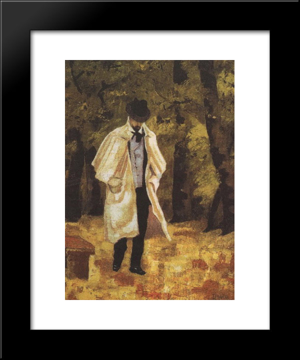 Man In The Woods Of Boulogne 20x24 Black Modern Wood Framed Art Print Poster by Triantafyllidis, Theophrastos