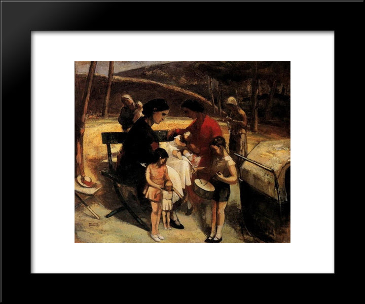 Nannies In The National Garden 20x24 Black Modern Wood Framed Art Print Poster by Triantafyllidis, Theophrastos