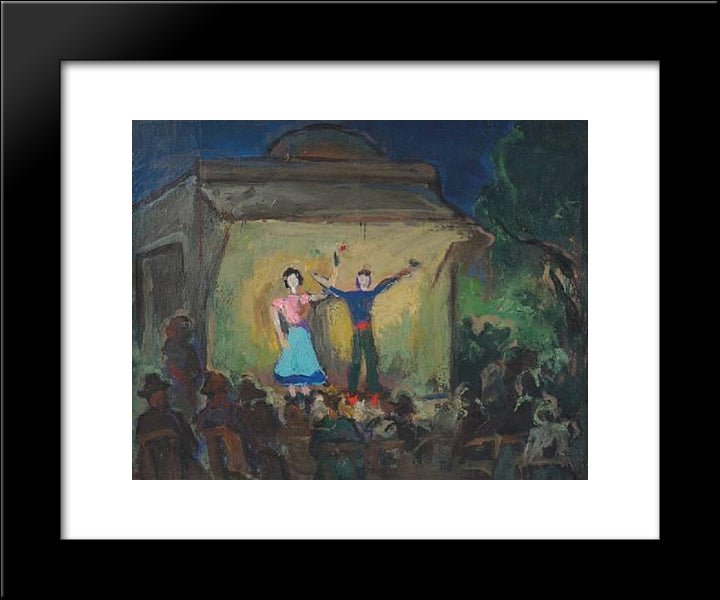 On Stage Open Air Performance 20x24 Black Modern Wood Framed Art Print Poster by Triantafyllidis, Theophrastos