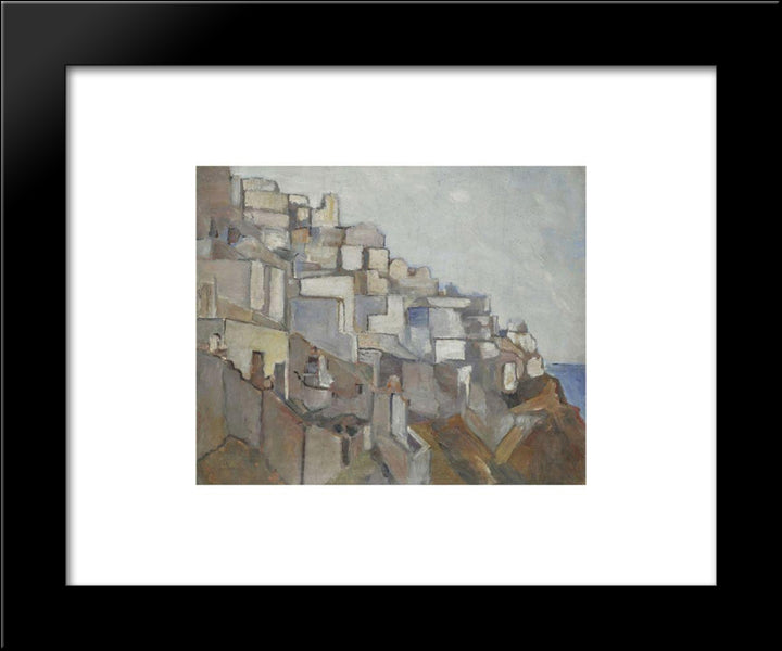 Santorini 20x24 Black Modern Wood Framed Art Print Poster by Triantafyllidis, Theophrastos
