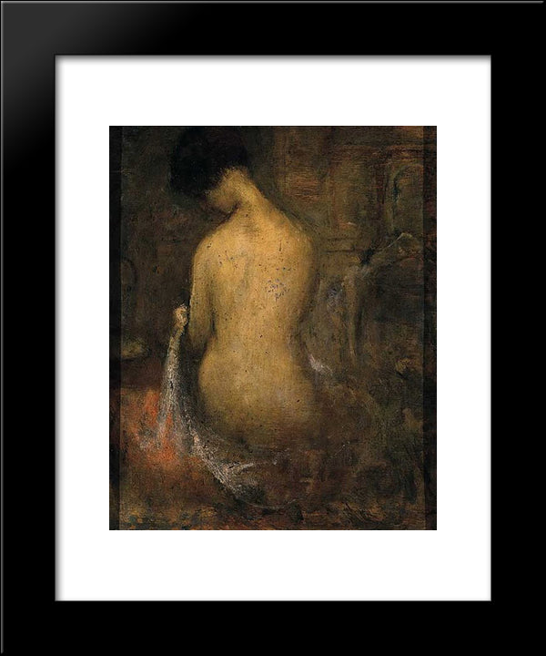 Seated Nude 20x24 Black Modern Wood Framed Art Print Poster by Triantafyllidis, Theophrastos