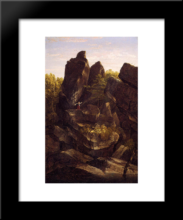 A Rocky Glen (In The Shawangunks) 20x24 Black Modern Wood Framed Art Print Poster by Cole, Thomas