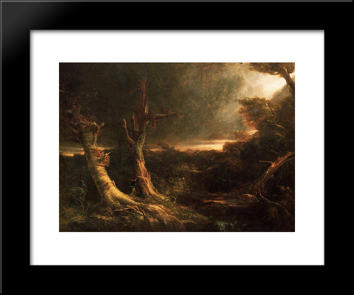 A Tornado In The Wilderness 20x24 Black Modern Wood Framed Art Print Poster by Cole, Thomas