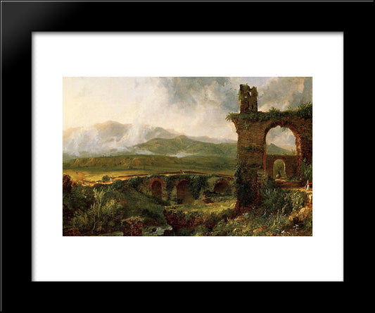 A View Near Tivoli (Morning) 20x24 Black Modern Wood Framed Art Print Poster by Cole, Thomas