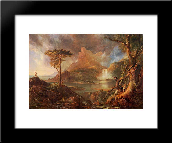 A Wild Scene 20x24 Black Modern Wood Framed Art Print Poster by Cole, Thomas