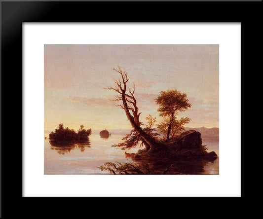 American Lake Scene 20x24 Black Modern Wood Framed Art Print Poster by Cole, Thomas