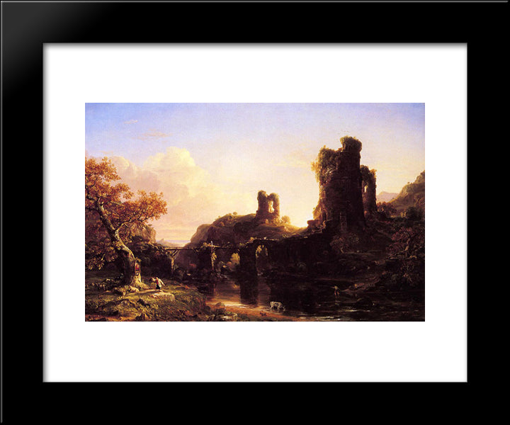 An Italian Autumn 20x24 Black Modern Wood Framed Art Print Poster by Cole, Thomas