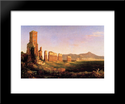 Aqueduct Near Rome 20x24 Black Modern Wood Framed Art Print Poster by Cole, Thomas