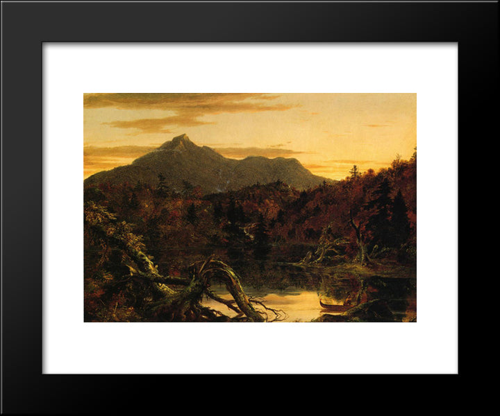 Autumn Twilight View Of Copway Peak (Mount Chocorua, New Hampshire) 20x24 Black Modern Wood Framed Art Print Poster by Cole, Thomas