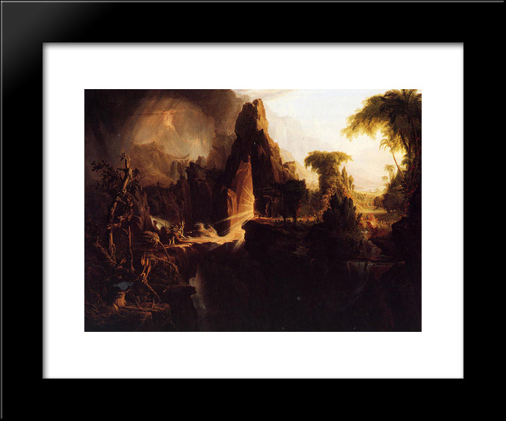 Expulsion From The Garden Of Eden 20x24 Black Modern Wood Framed Art Print Poster by Cole, Thomas