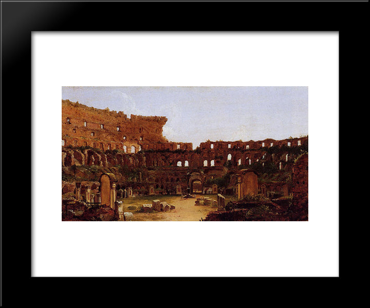 Interior Of The Colosseum, Rome 20x24 Black Modern Wood Framed Art Print Poster by Cole, Thomas