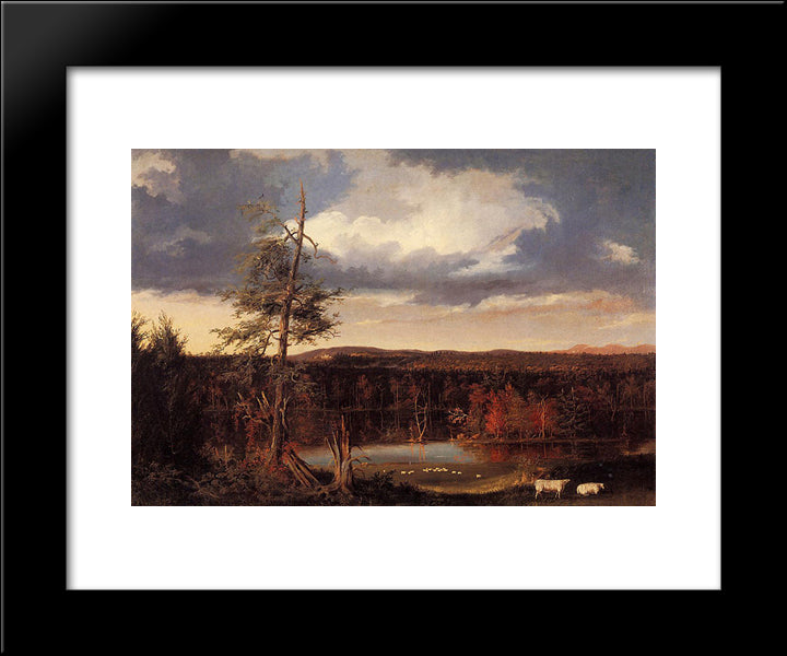 Landscape, The Seat Of Mr Featherstonhaugh In The Distance 20x24 Black Modern Wood Framed Art Print Poster by Cole, Thomas