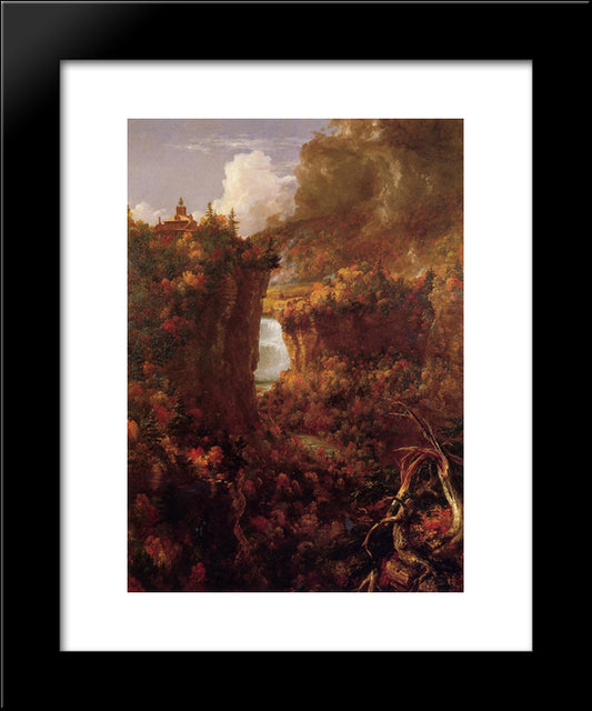 Portage Falls On The Genesee 20x24 Black Modern Wood Framed Art Print Poster by Cole, Thomas