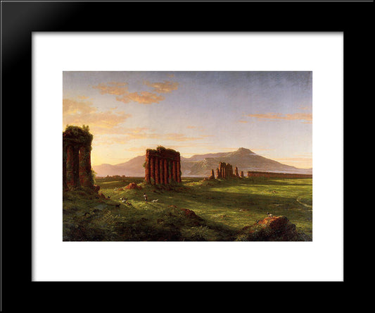 Roman Campagna 20x24 Black Modern Wood Framed Art Print Poster by Cole, Thomas