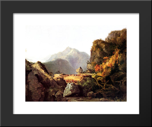 Scene From 'The Last Of The Mohicans', By James Fenimore Cooper 20x24 Black Modern Wood Framed Art Print Poster by Cole, Thomas