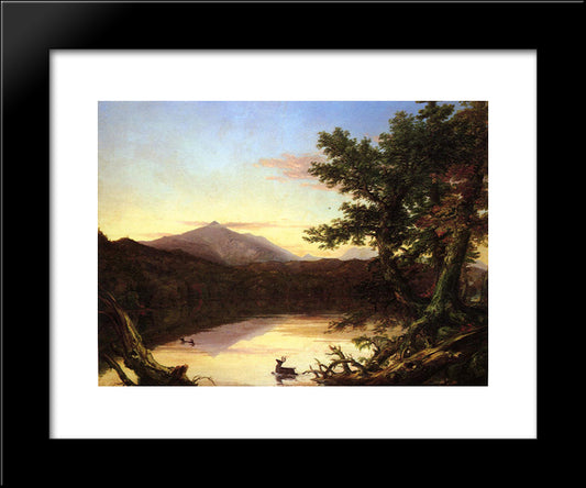 Schroon Lake 20x24 Black Modern Wood Framed Art Print Poster by Cole, Thomas