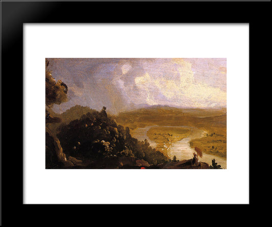 Sketch For The Oxbow 20x24 Black Modern Wood Framed Art Print Poster by Cole, Thomas