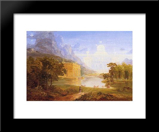Study For The Pilgrim Of The World On His Journey 20x24 Black Modern Wood Framed Art Print Poster by Cole, Thomas