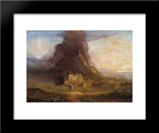 Study For Two Youths Enter Upon A Pilgrimage 20x24 Black Modern Wood Framed Art Print Poster by Cole, Thomas
