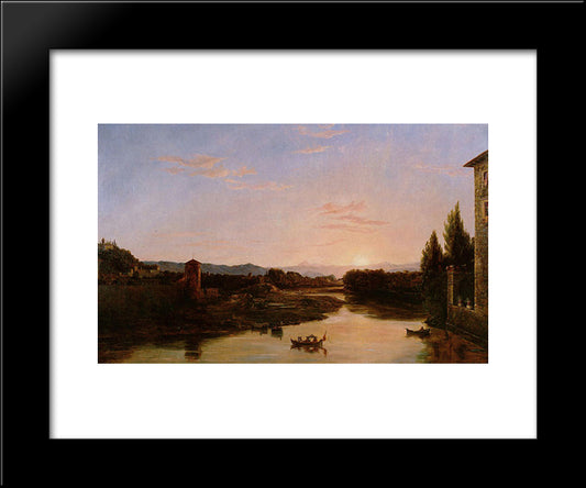 Sunset Of The Arno 20x24 Black Modern Wood Framed Art Print Poster by Cole, Thomas