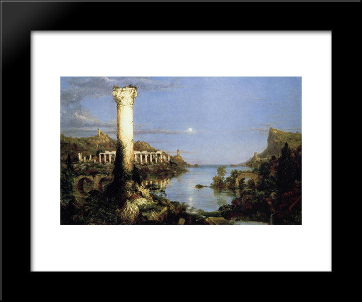 The Course Of Empire Desolation 20x24 Black Modern Wood Framed Art Print Poster by Cole, Thomas