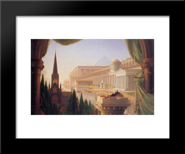 The Dream Of The Architect 20x24 Black Modern Wood Framed Art Print Poster by Cole, Thomas