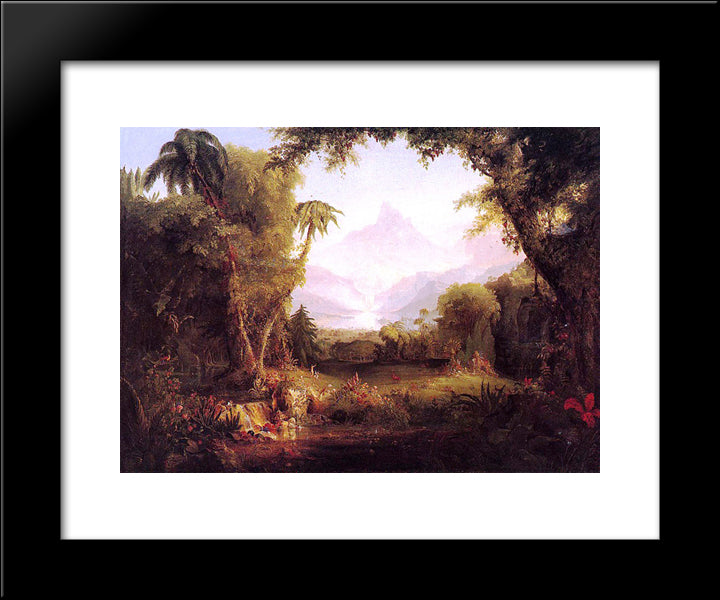 The Garden Of Eden 20x24 Black Modern Wood Framed Art Print Poster by Cole, Thomas