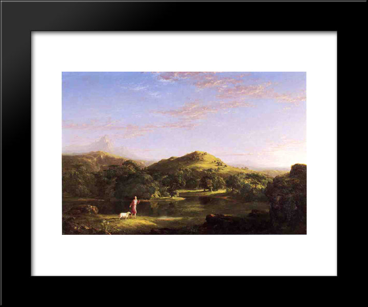 The Good Shepherd 20x24 Black Modern Wood Framed Art Print Poster by Cole, Thomas