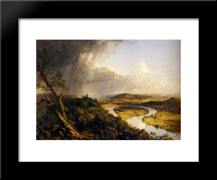 The Oxbow (The Connecticut River Near Northampton) 20x24 Black Modern Wood Framed Art Print Poster by Cole, Thomas