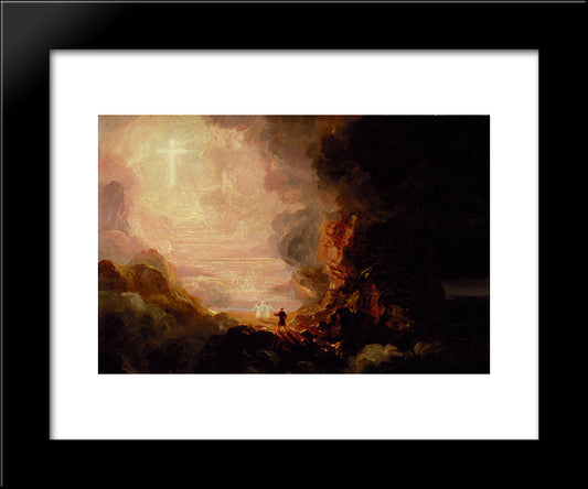 The Pilgrim Of The Cross At The End Of His Journey (Part Of The Series The Cross And The World) 20x24 Black Modern Wood Framed Art Print Poster by Cole, Thomas