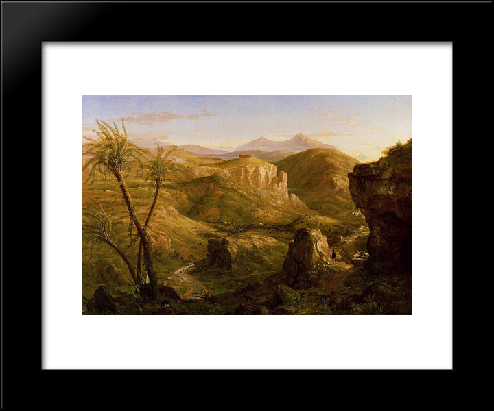 The Vale And Temple Of Segeste, Sicily 20x24 Black Modern Wood Framed Art Print Poster by Cole, Thomas