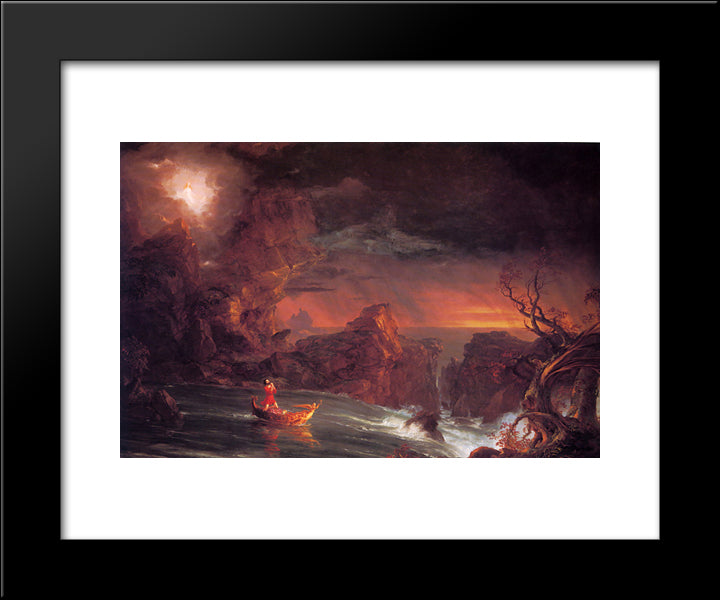 The Voyage Of Life Manhood 20x24 Black Modern Wood Framed Art Print Poster by Cole, Thomas