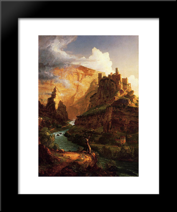 Valley Of The Vaucluse 20x24 Black Modern Wood Framed Art Print Poster by Cole, Thomas