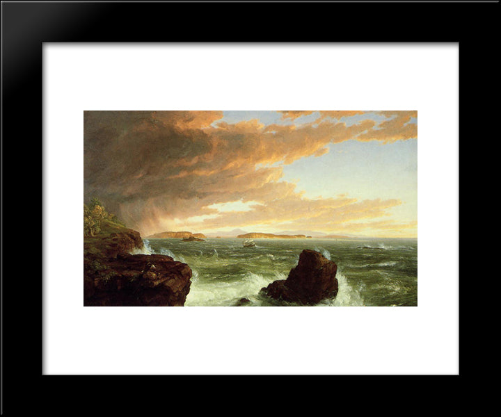 View Across Frenchman`S Bay From Mount Desert Island, After A Squall 20x24 Black Modern Wood Framed Art Print Poster by Cole, Thomas