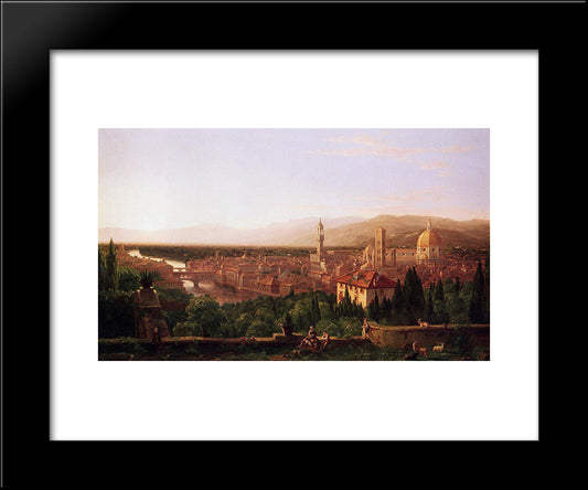 View Of Florence From San Miniato 20x24 Black Modern Wood Framed Art Print Poster by Cole, Thomas