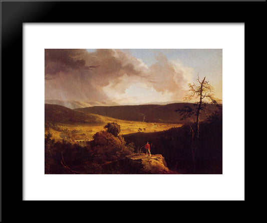 View Of L`Esperance On The Schoharie River 20x24 Black Modern Wood Framed Art Print Poster by Cole, Thomas