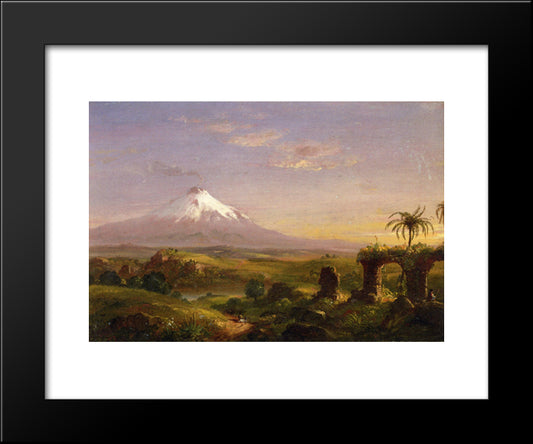 View Of Mount Etna 20x24 Black Modern Wood Framed Art Print Poster by Cole, Thomas