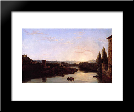 View Of The Arno 20x24 Black Modern Wood Framed Art Print Poster by Cole, Thomas