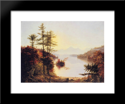 View On Lake Winnipiseogee 20x24 Black Modern Wood Framed Art Print Poster by Cole, Thomas