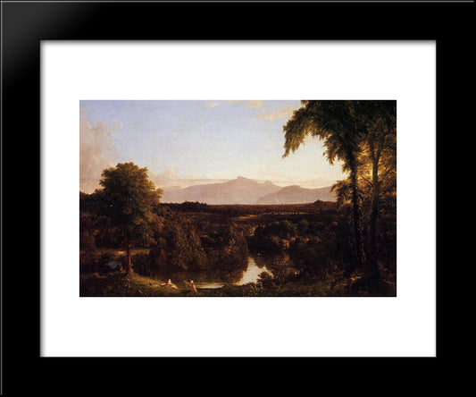 View On The Catskill, Early Autumn 20x24 Black Modern Wood Framed Art Print Poster by Cole, Thomas