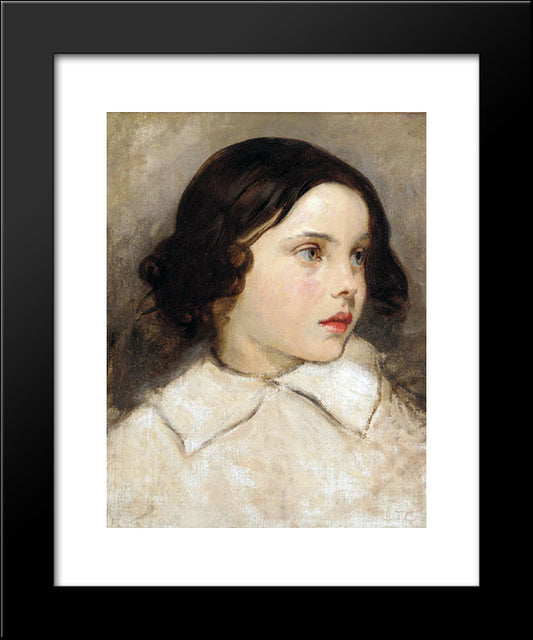 Etude De Jeune Fille 20x24 Black Modern Wood Framed Art Print Poster by Couture, Thomas