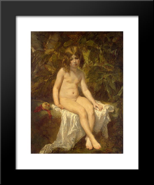 Little Bather 20x24 Black Modern Wood Framed Art Print Poster by Couture, Thomas