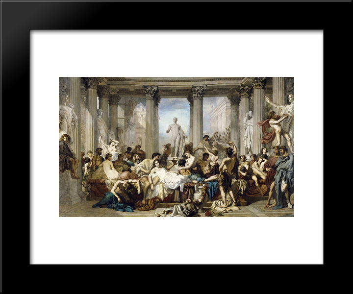 Romans In The Decadence Of The Empire 20x24 Black Modern Wood Framed Art Print Poster by Couture, Thomas