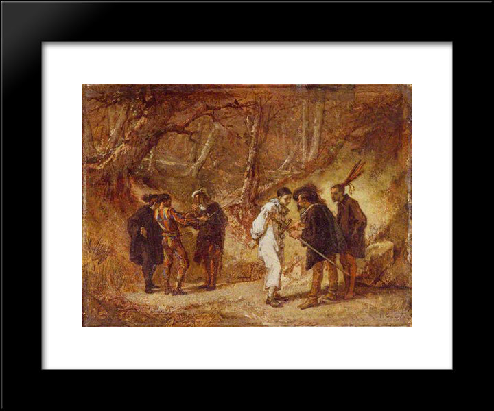 The Duel After The Masked Ball 20x24 Black Modern Wood Framed Art Print Poster by Couture, Thomas