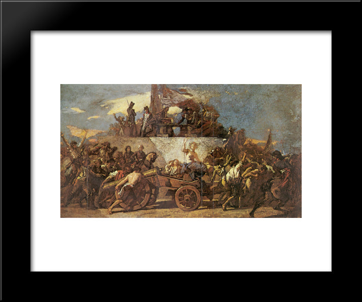 The Enrollment Of The Volunteers Of 1792 20x24 Black Modern Wood Framed Art Print Poster by Couture, Thomas