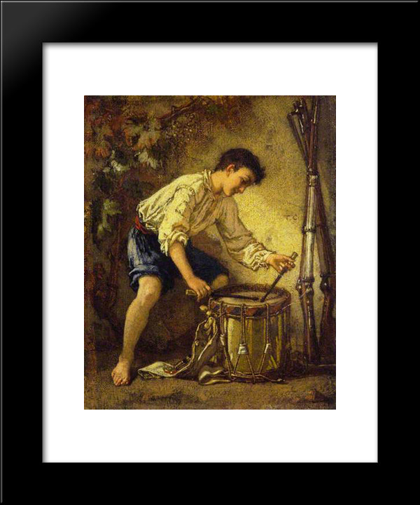 The Young Drummer 20x24 Black Modern Wood Framed Art Print Poster by Couture, Thomas