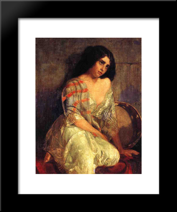 Tzigane (Gipsy Woman) 20x24 Black Modern Wood Framed Art Print Poster by Couture, Thomas