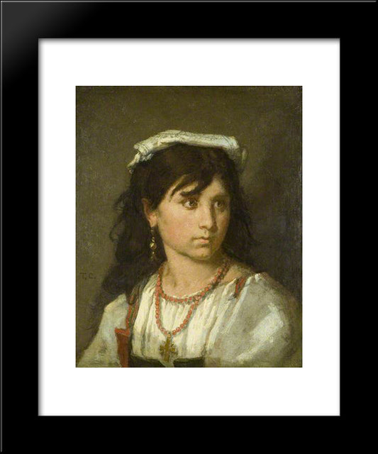 Young Italian Girl 20x24 Black Modern Wood Framed Art Print Poster by Couture, Thomas