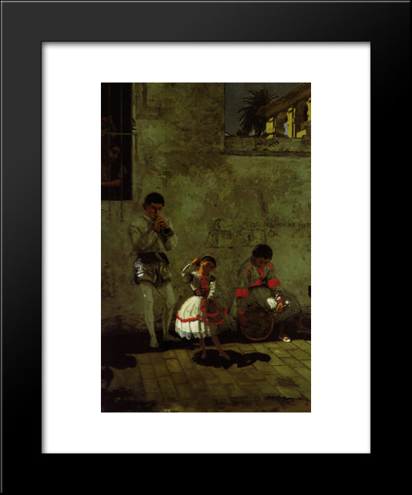 A Street Scene In Sevilla 20x24 Black Modern Wood Framed Art Print Poster by Eakins, Thomas