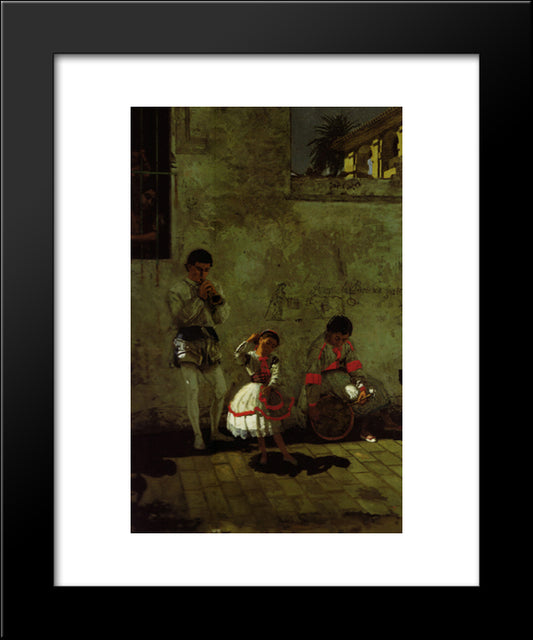 A Street Scene In Sevilla 20x24 Black Modern Wood Framed Art Print Poster by Eakins, Thomas